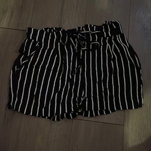 Striped high rise shorts